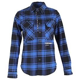 Camicia a maniche lunghe a quadri Off-White in cotone blu - Off White