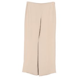 Pantalones de pierna ancha Armani Collezioni en seda beige