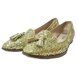 Miu Miu Ballet Flats à Franges Pailletées