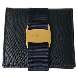 Cartera Salvatore Ferragamo de cuero azul marino
