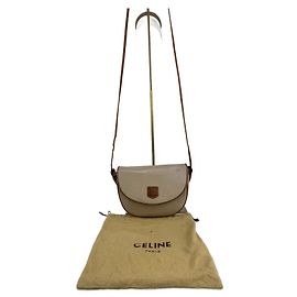 Céline Sac à épaule Celine en cuir beige et marron.304