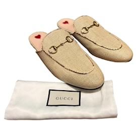 Gucci Princetown Leather Sandals Beige Size 40
