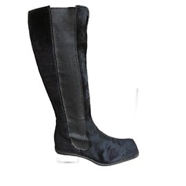 Dolce & Gabbana Stiefel aus schwarzem Ponyleder