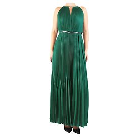 Autre Marque Grünes plissiertes Midikleid - Größe