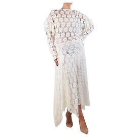 Isabel Marant Etoile Off-white floral lace maxi dress - size UK 12