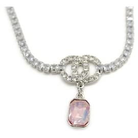 Collana tennis con pendente Coco Mark in cristallo rosa di CHANEL