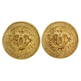 Orecchini a clip placcati in oro Chanel Coco Mark