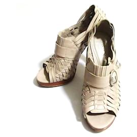 Sandali con tacco alto in pelle intrecciata Sergio Rossi - Autre Marque