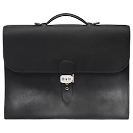 Sac HERMES Sac a depeches en Cuir Noir - 102968 - Hermès