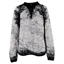 Schwarzer und weißer Strickpullover mit Pailletten von Brunello Cucinelli