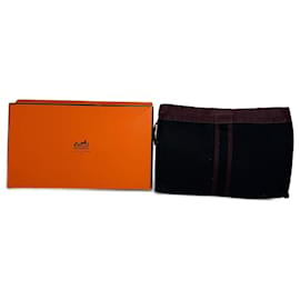 Vintage Hermès Canvas Clutch in Lila und Schwarz