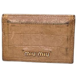 Vintage Miu Miu Leather Card Holder Brown