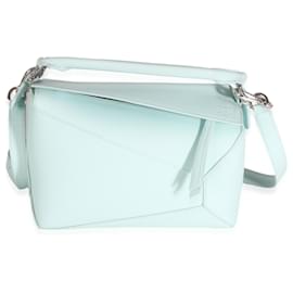 Borsa Puzzle Edge Small in pelle di vitello classica Loewe Blue Iceberg