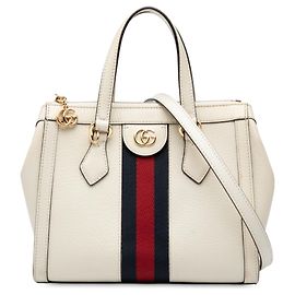 Bolsa Ophidia pequena de couro branco da Gucci