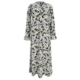 Vestido Maxi de Crepé en Viscosa con Estampado Floral Ganni