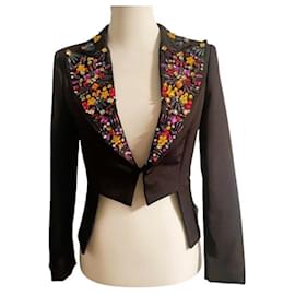 Strepitoso blazer DENNY ROSE nero con cristalli colorati