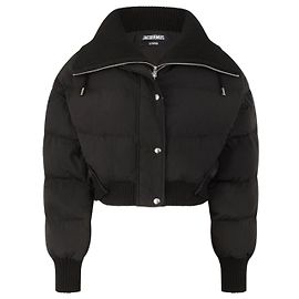 Chaqueta puffer corta Caraco Jacquemus negra