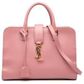 Borsa a tracolla monogramma in pelle rosa Saint Laurent piccola