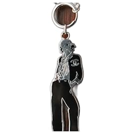 Collana in metallo argentato Chanel con pendente