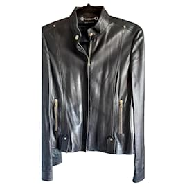 Chaqueta de motorista Gucci de cuero negro