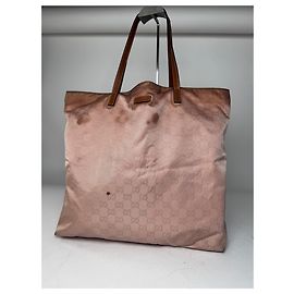 Borsa tote vintage Gucci monogramma rosa marrone