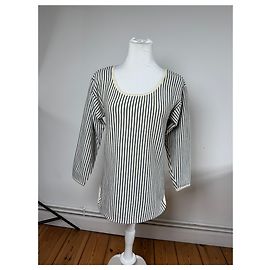 Maglione di lana a righe vintage Yves Saint Laurent 36/S Blu navy beige