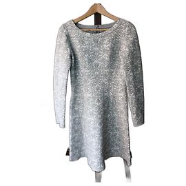 Alaïa white dress with gray floral patterns, new with tag, size 38
