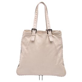 Bottega Veneta Borsa Tote in Pelle Intrecciato Marrone con Zip Laterale