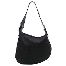 Fendi Hobo aus schwarzem Zebradruck-Canvas