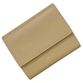 Celine Beiger Leder Tri-Fold Geldbörse - Céline