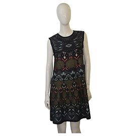 Mini-Ärmelloses Kleid mit leicht ausgestelltem Schnitt aus Jacquard-Jersey von M Missoni mit floralem Muster 44