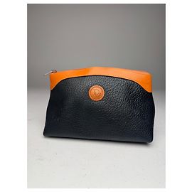 Clutch in pelle vintage Dior nero marrone