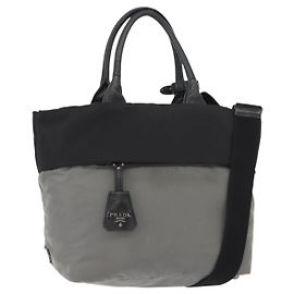Prada Tote Doppio Convertibile Tessuto Piccolo