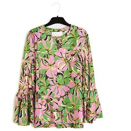 Autre Marque La Double J 2017 Top Volant FR40 Blusa Colorata in Seta e Cotone UK12 US10