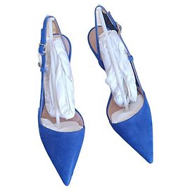 Décolleté Slingback Giorgio Armani Blu Elettrico Scamosciato 38