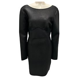 Vestido de cóctel de punto elástico negro Pre-Fall 2021 Herve Leger x Julia Restoin Roitfeld