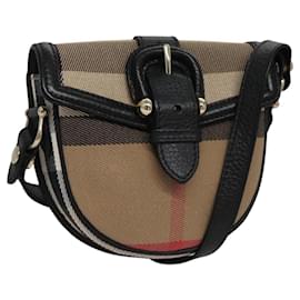 BURBERRY BEIGE NOVA CHECK BUCKLE CROSSBODY MINI-TASCHE