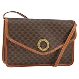 Borsa a spalla Celine Vintage Macadam con logo circolare in tela e pelle - Céline