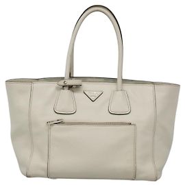Borsa tote convertibile Prada con tasca frontale in Vitello Daino