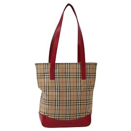 Burberry Nova Check Tote aus Canvas, kleines Karomuster
