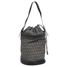 Borsa a secchiello Mon Tresor FF Logo Fendi in shearling stampato con mini pelle
