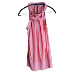 Top Céline de seda y algodón color coral Talla M