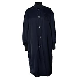 Jil Sander, abrigo deportivo largo azul bomber