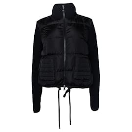 Moncler, cárdigan híbrido acolchado en negro