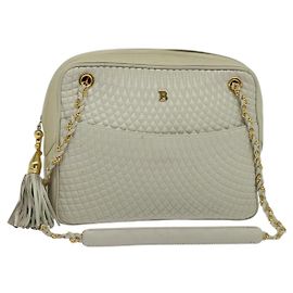 Borsa a spalla vintage Bally in pelle trapuntata con catena