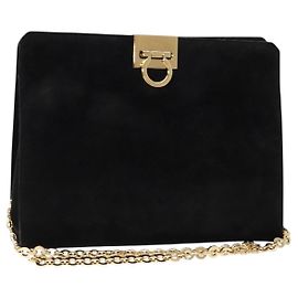 Borsa a Spalla Gancini in Pelle Scamosciata Salvatore Ferragamo
