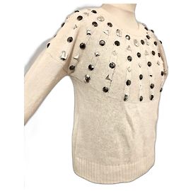 MAX AZRIA BCBG FRANZÖSISCHER CREME-PULLOVER