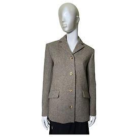Chaqueta Rouje Josselin de lana marrón con espiga
