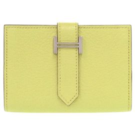 Tarjetero Hermès Bearn en Lima y Amarillo