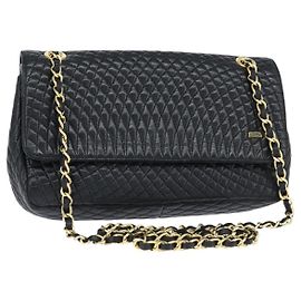 Borsa a spalla vintage Bally in pelle trapuntata con catena